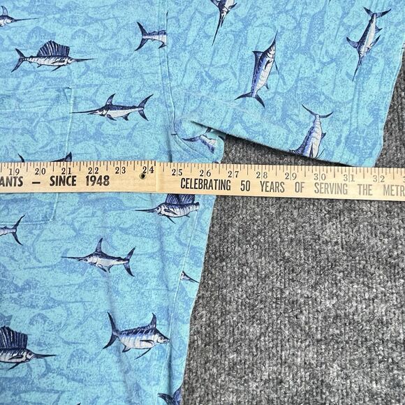 Vintage Blue Water Shirt Mens 3XL Blue Marlin Fish Fishing All Over XXXL - Picture 8 of 15